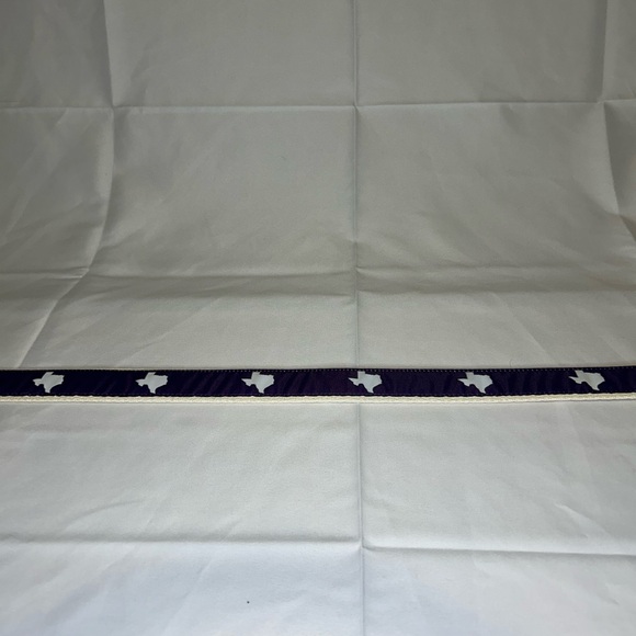 TX Fort Worth Gameday Leather Belt Purple with White Canvas State Traditions 46” - Picture 5 of 7
